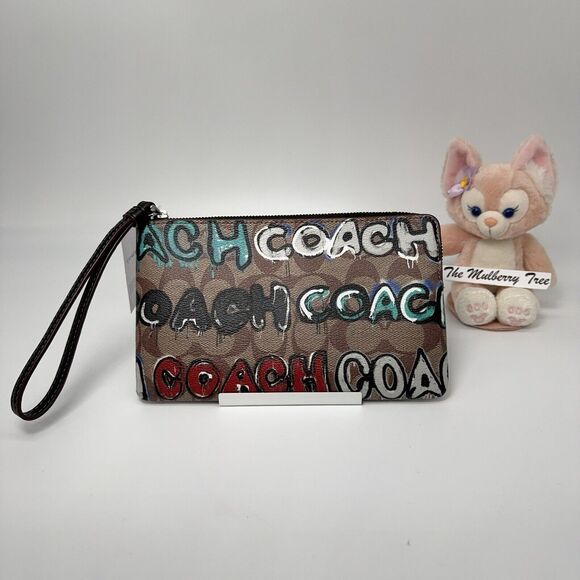 Coach X Mint + Serf Large Corner Zip Wristlet In Signature Canvas CM673 NWT - Picture 1 of 5